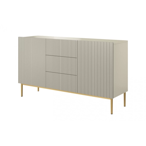 Komoda z szufladami Nicole 150 cm - kaszmir / złote nóżki